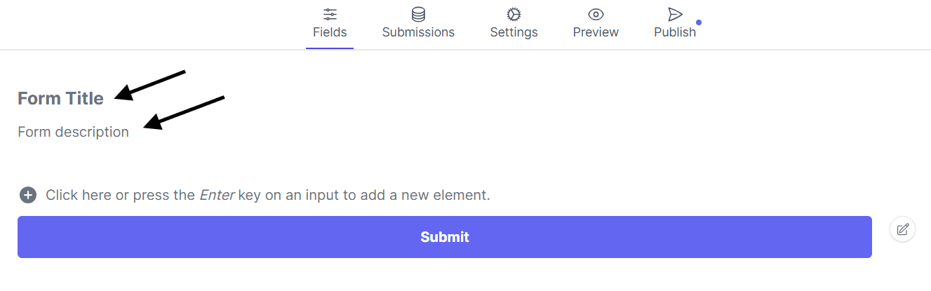 A screenshot of a form title with the form title highlighted
