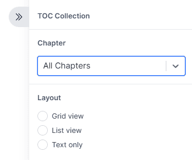 A screenshot of a cell phone with the text toc collection section highlighted